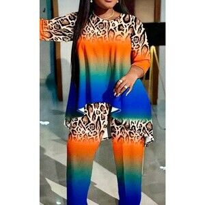 Plus Size Leopard Print Two-Piece 18 2x